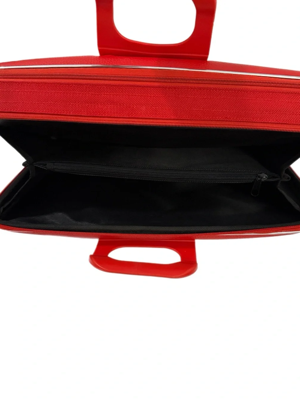 Bombata Red Vegan Leather Hardshell Briefcase Laptop Bag